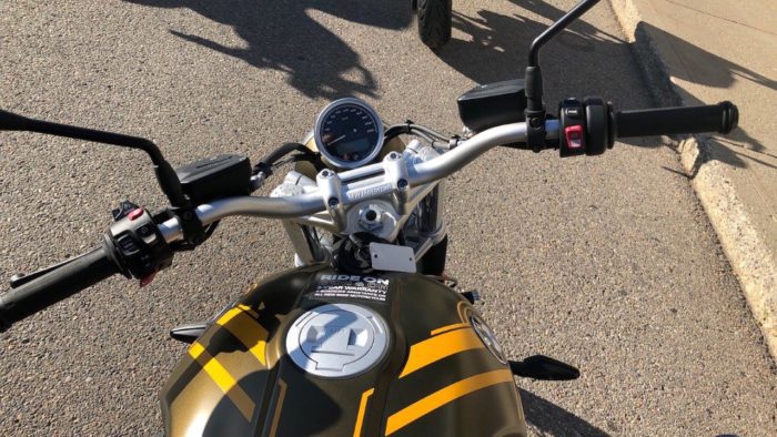 A view of the dash on the new 2021 BMW R NineT Scrambler prior to the demo ride A view of the dash on the new 2021 BMW R NineT Scrambler prior to the demo ride
