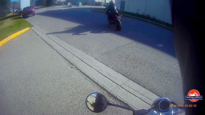 A view of the rider's vision from the saddle of the new 2021 BMW R NineT Scrambler