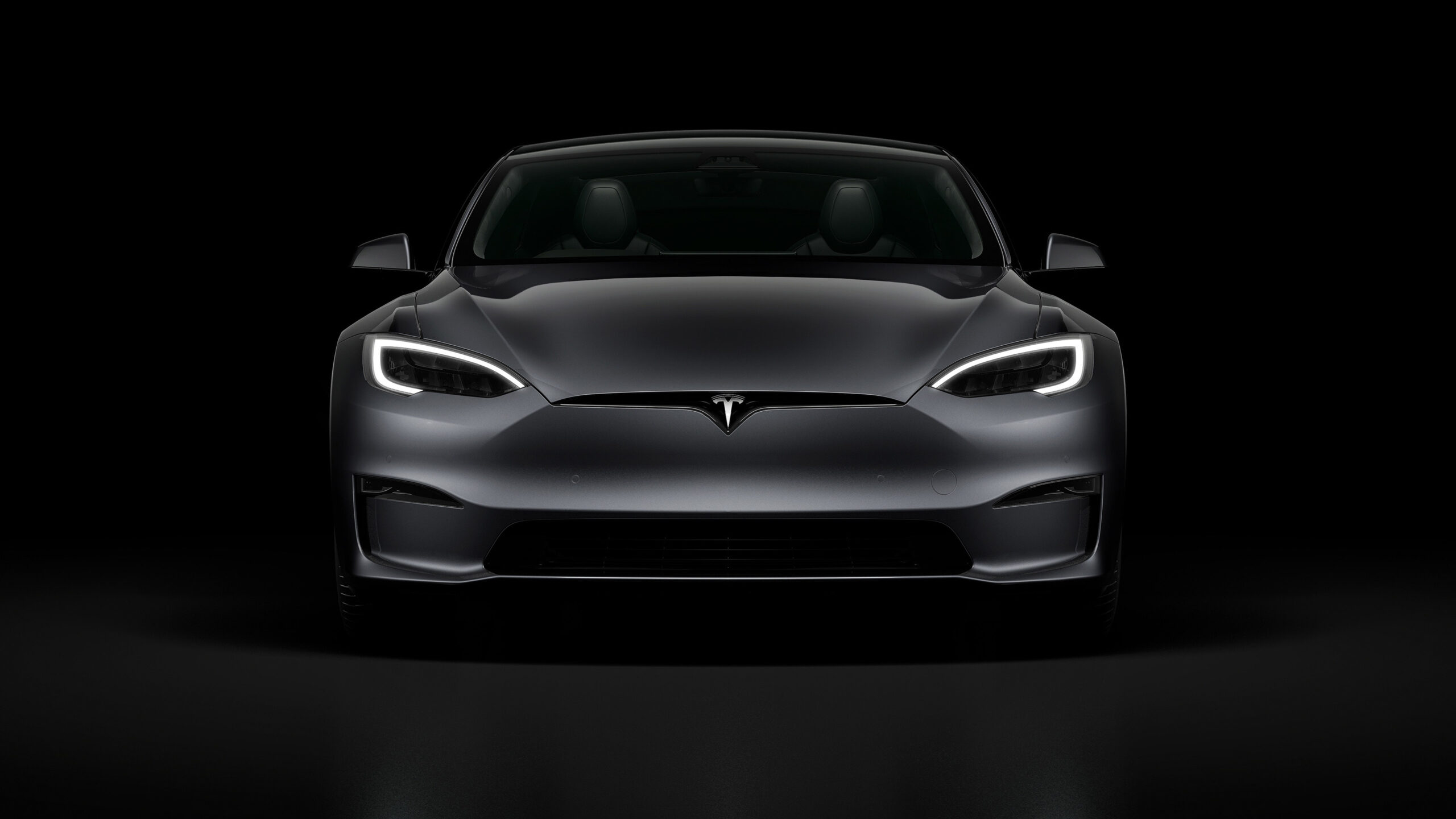 A view of a 2021 Tesla Model S Plaid