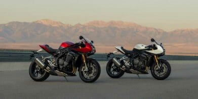 Two color schemes for the 2022 Triumph Speed Triple 1200 RR