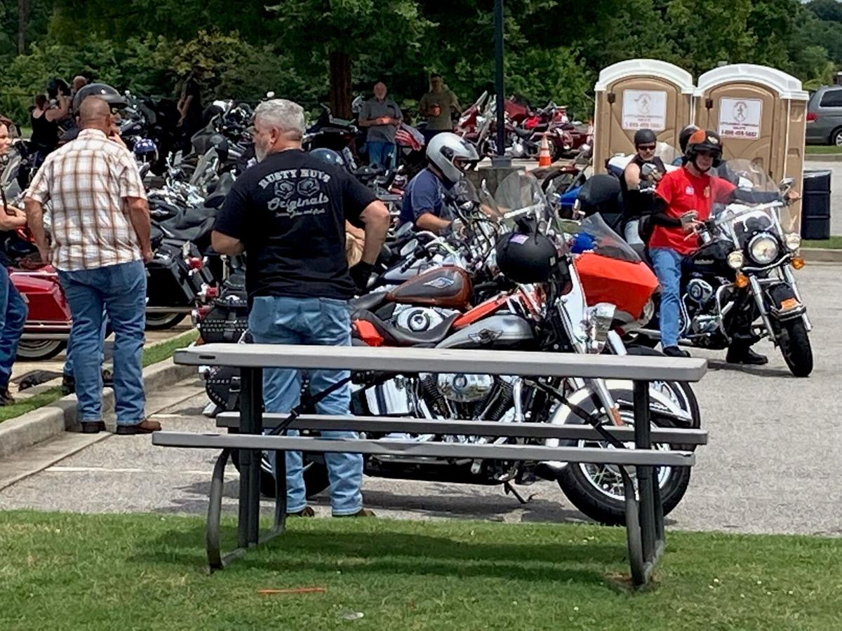 A view of riders attending a HOG-themed rally in America