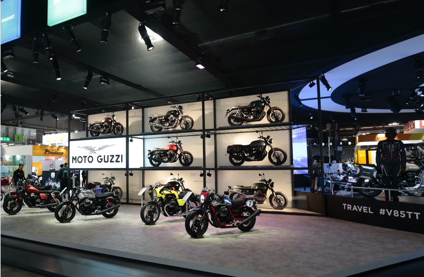 A view of the Moto Guzzi platform at EICMA