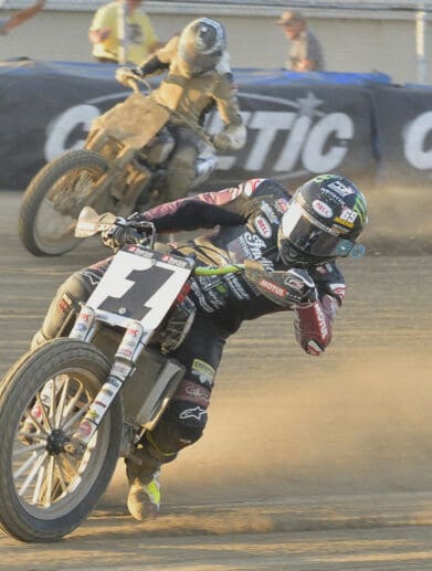 Jared Mees tearing up the twists at the American Flat Track
