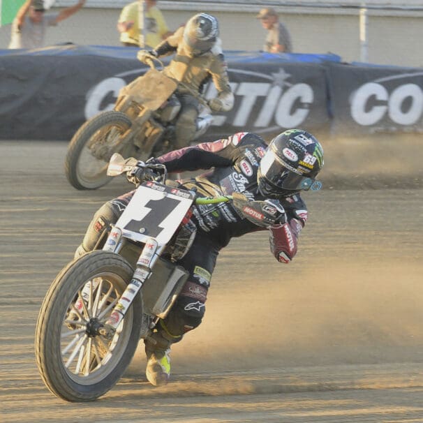 Jared Mees tearing up the twists at the American Flat Track