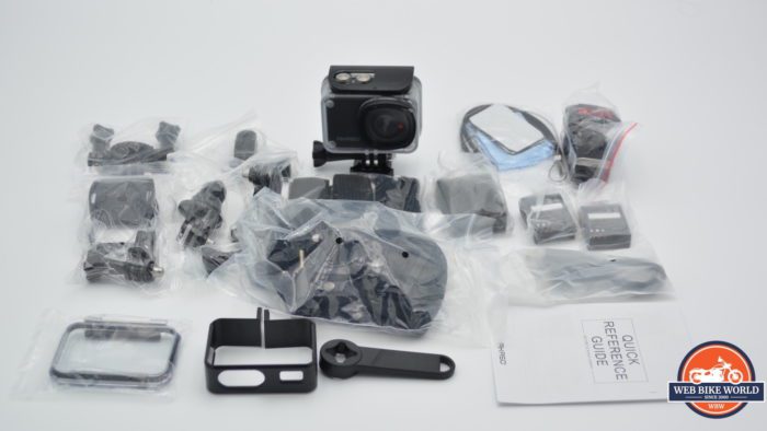 The AKASO V50 Pro SE Action Camera, complete with accessories
