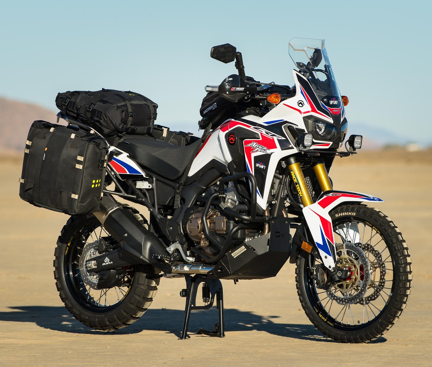 A Honda Africa Twin in the desert