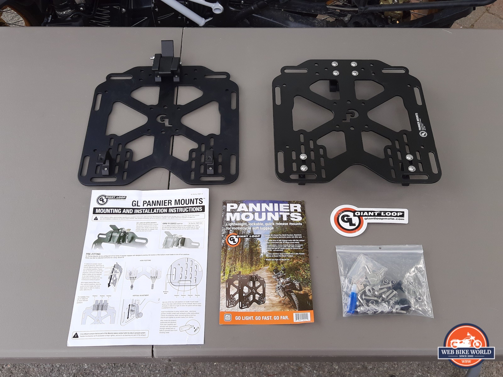 Giant Loop Pannier Mount and instruction manual