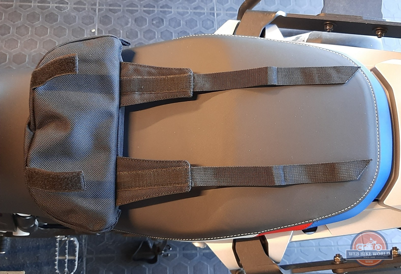 Velcro straps on Giant Loop ZigZag bag
