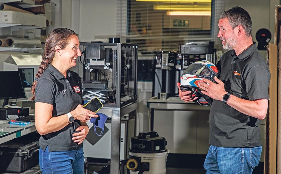 Interview pictures from MCN's discussion with The Helmet Inspection Company