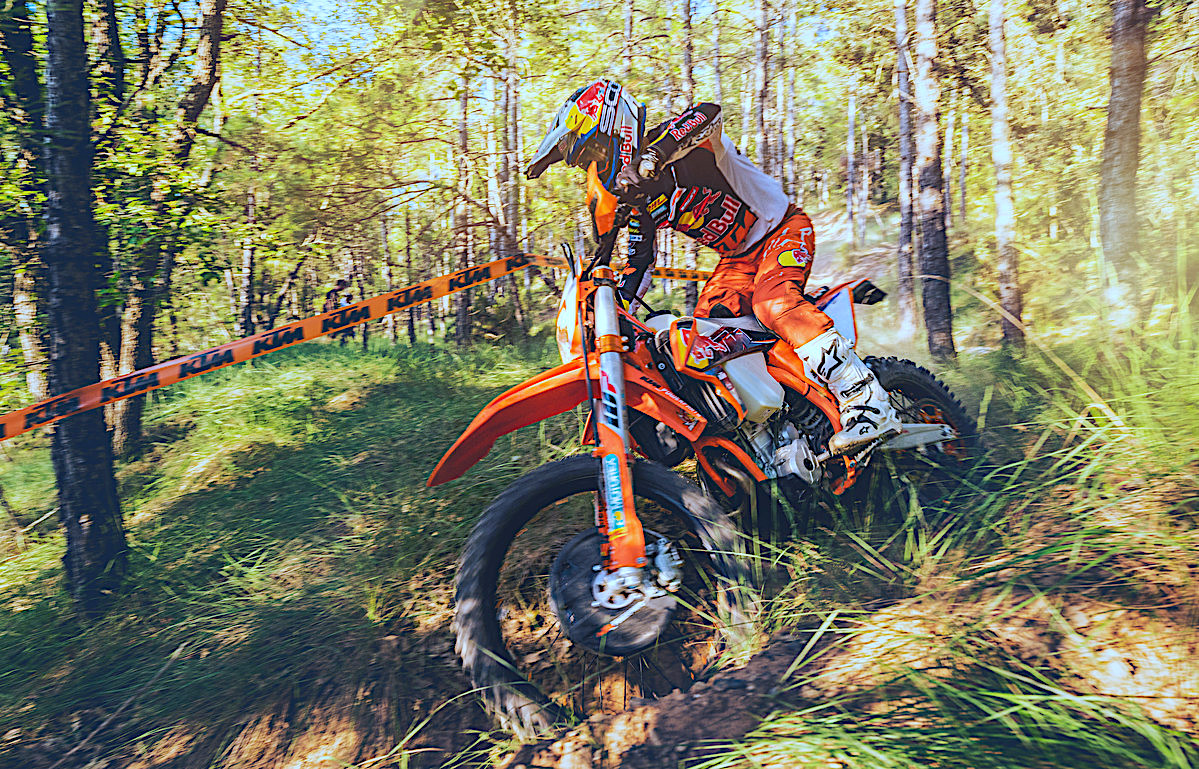 A view of a rider enjoying the 2022 KTM 350 EXC-F FACTORY EDITION
