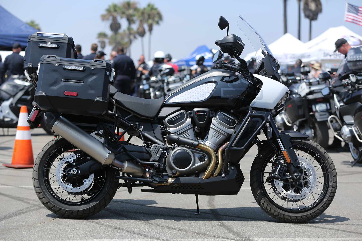 A view of the police edition of the H-D Pan America