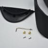 The Scorpion EXO HX1 Helmet, with a close-up of the screws and gadgetry