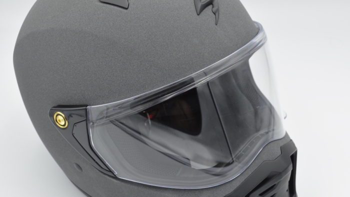 The Scorpion EXO HX1 Helmet; What looks like a big wide top vent is actually just a shaped piece that pushes air towards a tiny intake vent, which is controlled by the slider on top (Bertram) The Scorpion EXO HX1 Helmet; What looks like a big wide top vent is actually just a shaped piece that pushes air towards a tiny intake vent, which is controlled by the slider on top (Bertram)