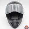 A frontal view of the Scorpion EXO HX1 Helmet; There are no detents. If you open the visor, it springs to this position (Bertram)