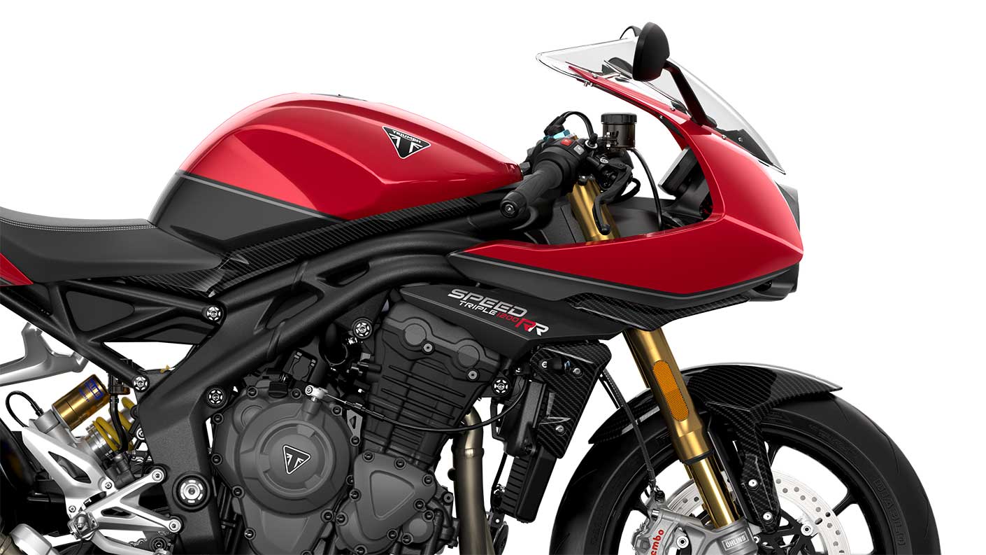 A side view of the 2022 Triumph Speed Triple 1200 RR