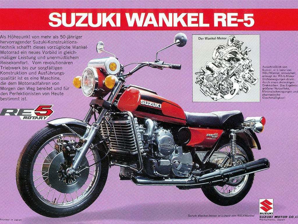 a German brochure for the Suzuki RE-5 in 1974