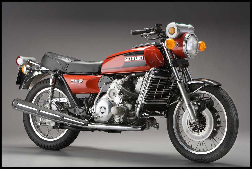 A Suzuki Re-5 rotary motorcycle from 1974