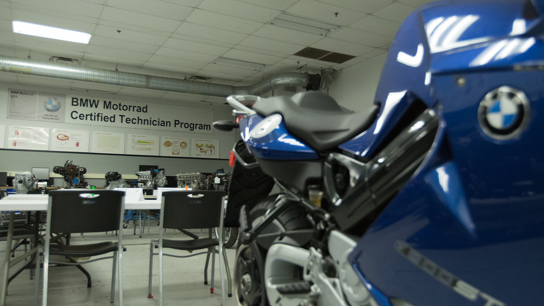 A BMW Bike at the Universal Technical Institute (UTI)