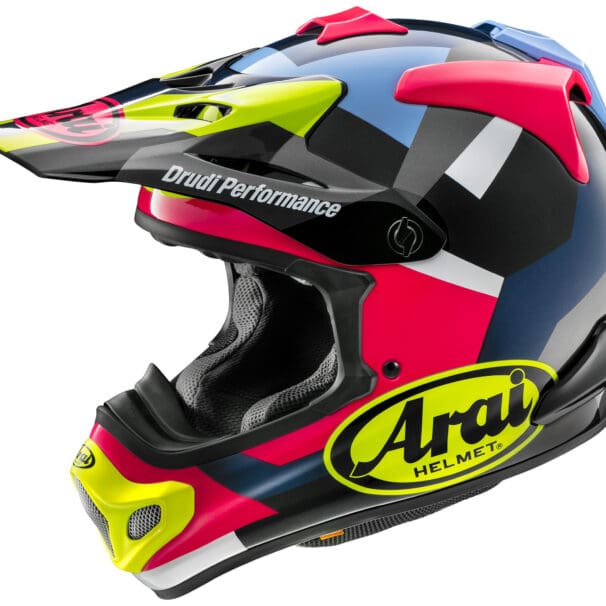 A view of the new 'block' graphic present on the Arai VX-PRO4