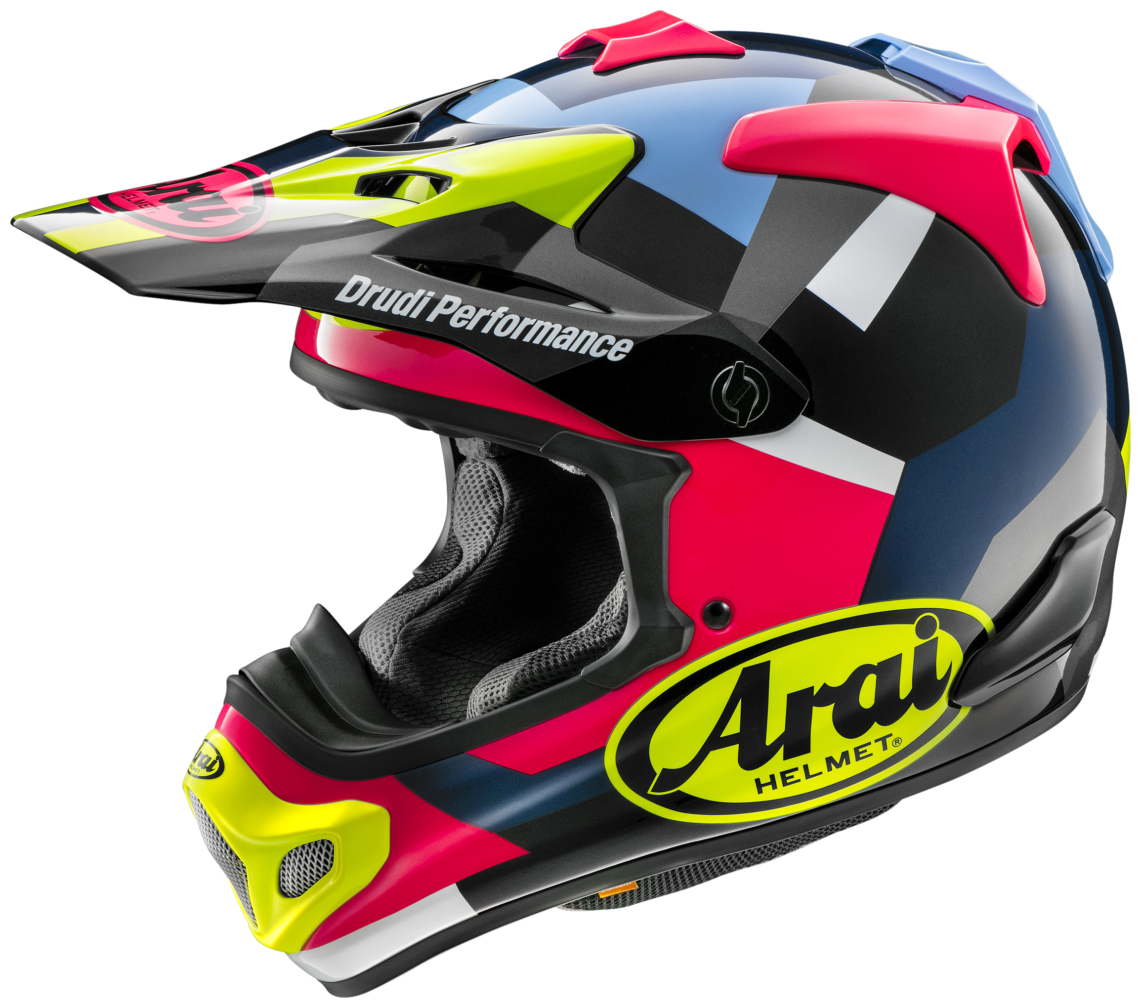 A view of the new 'block' graphic present on the Arai VX-PRO4