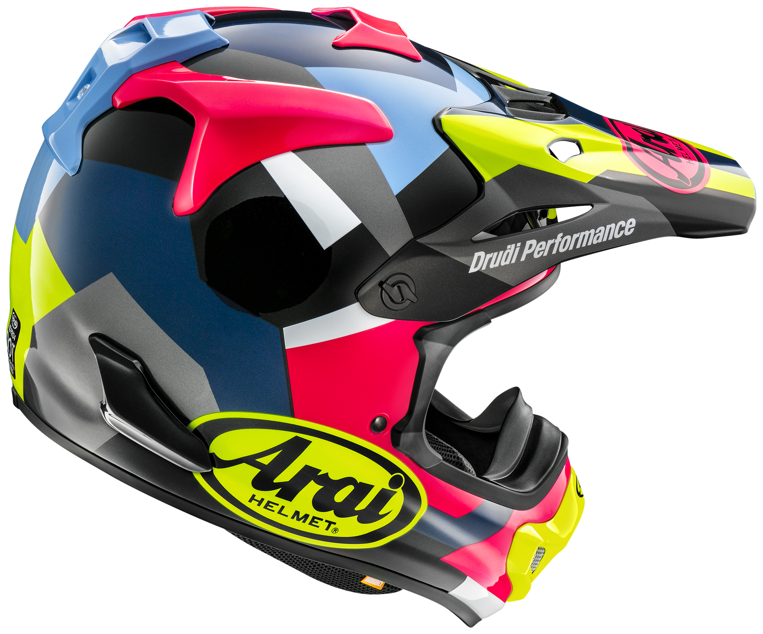 A view of the new 'block' graphic present on the Arai VX-PRO4