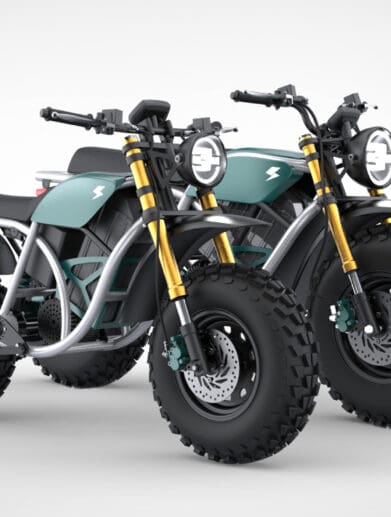 A side view of the Grunt and the Runt available from Volcon Powersports