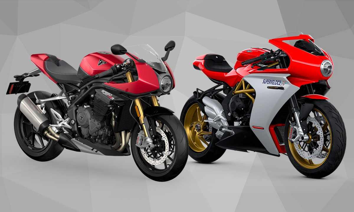 A view of a Triumph Speed Triple RR and an MV Agusta Superveloce F3 800