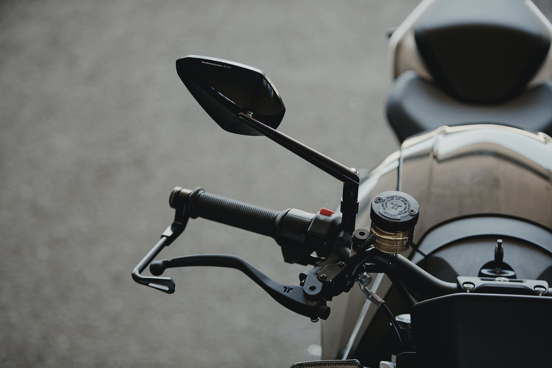 A view of the handle guards and levers available with the Zero Motorcycles Quickstrike Package