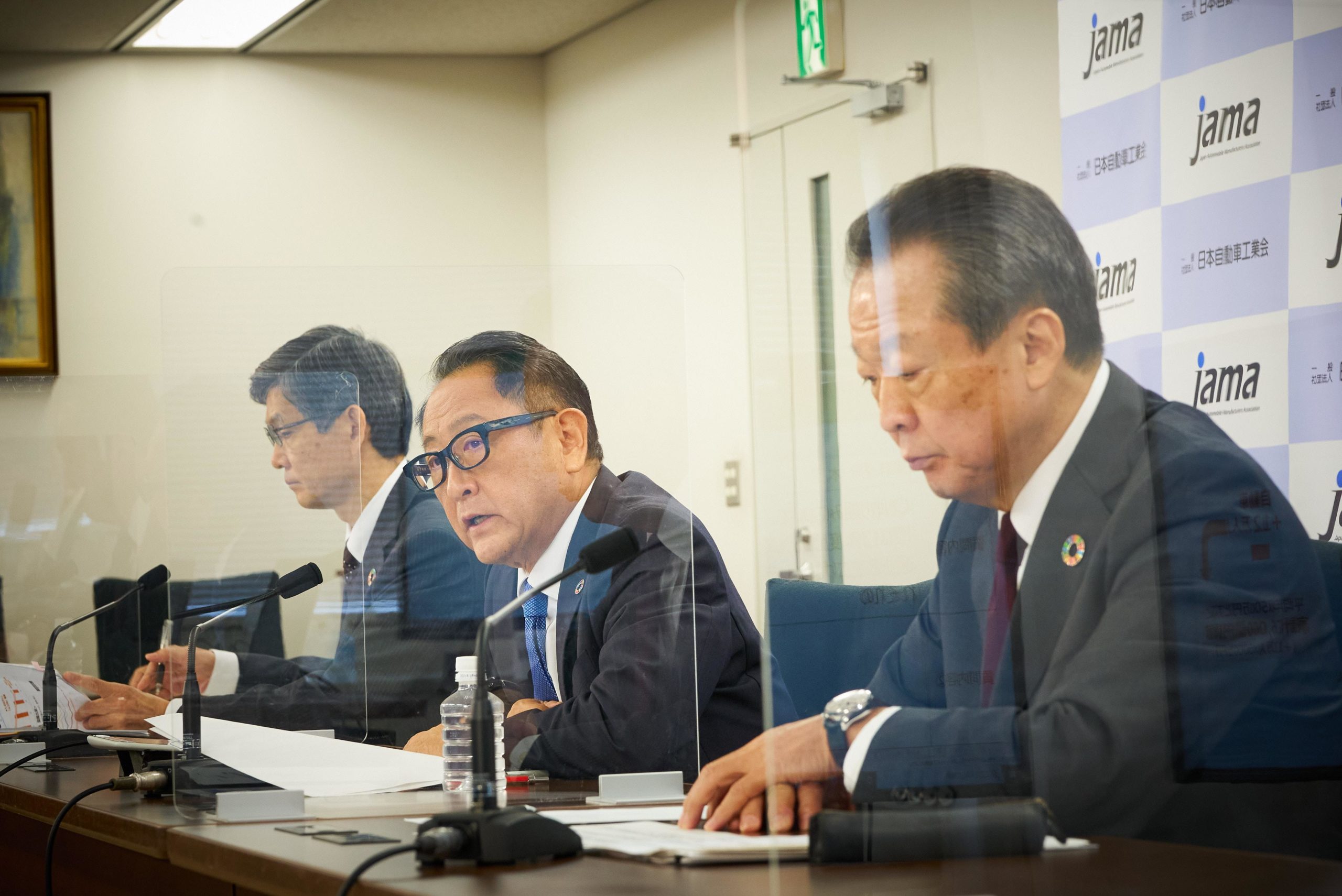 members of the 2021 JAMA (Japan Automobile Manufacturers Association) Press Conference