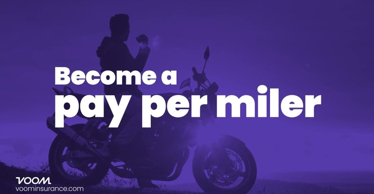 A view of a rider enjoying the benefits of the pay-per-mile insurance premium offered by insurance companies Voom and Markel source: Voominsurance.com