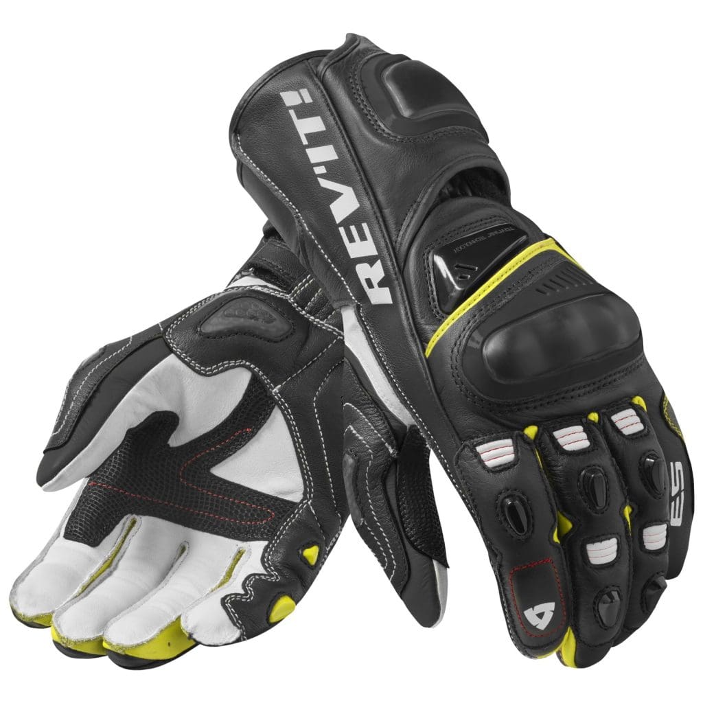 REV'IT official product photo of the Jerez 3 gloves in Black/Neon Yellow