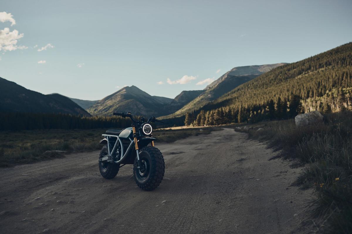 A view of the Grunt, an all-terrain electric motorcycle available from Volcon Powersports