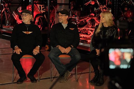 William A. Davidson’s grandson (Willie G. Davidson), his great grandson (Bill Davidson) and his great granddaughter (Karen Davidson) attending the MSHFA inductee for their ancestors, the co-founders of American brand Harley-Davidson