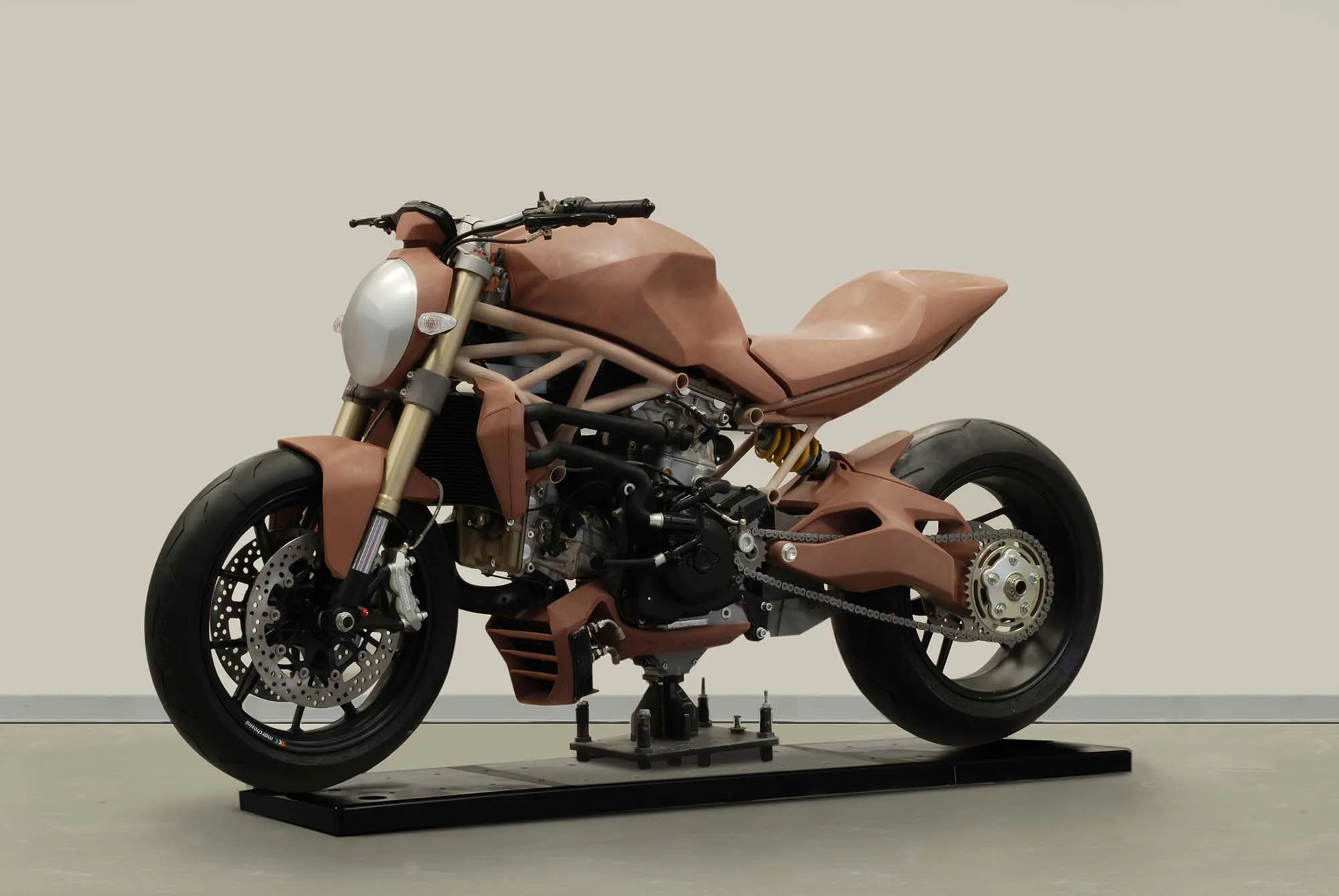 A rendering of a clay prototype of an MV Agusta motorcycle