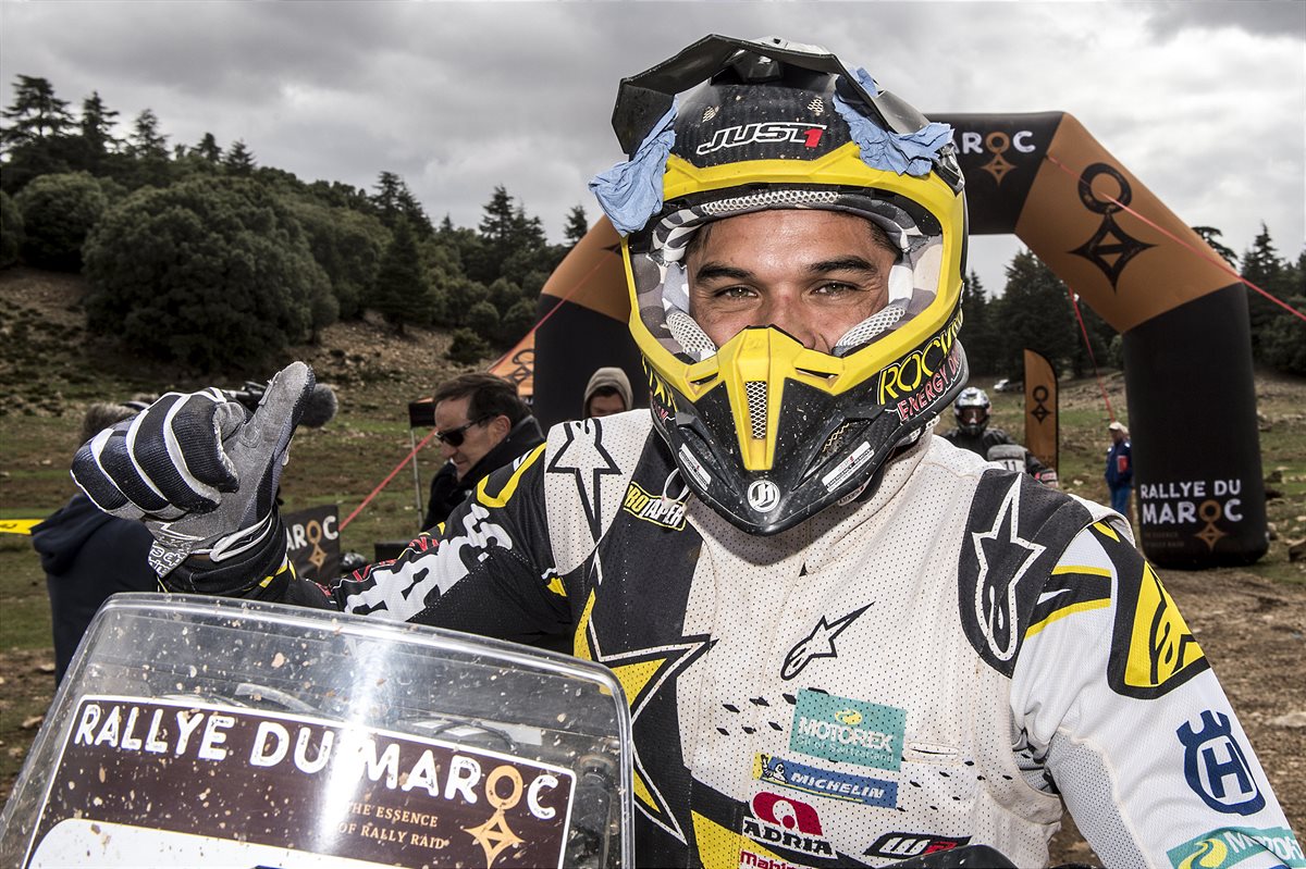 A view of Pablo Quintanilla riding in the 2021 Moroccan Rally