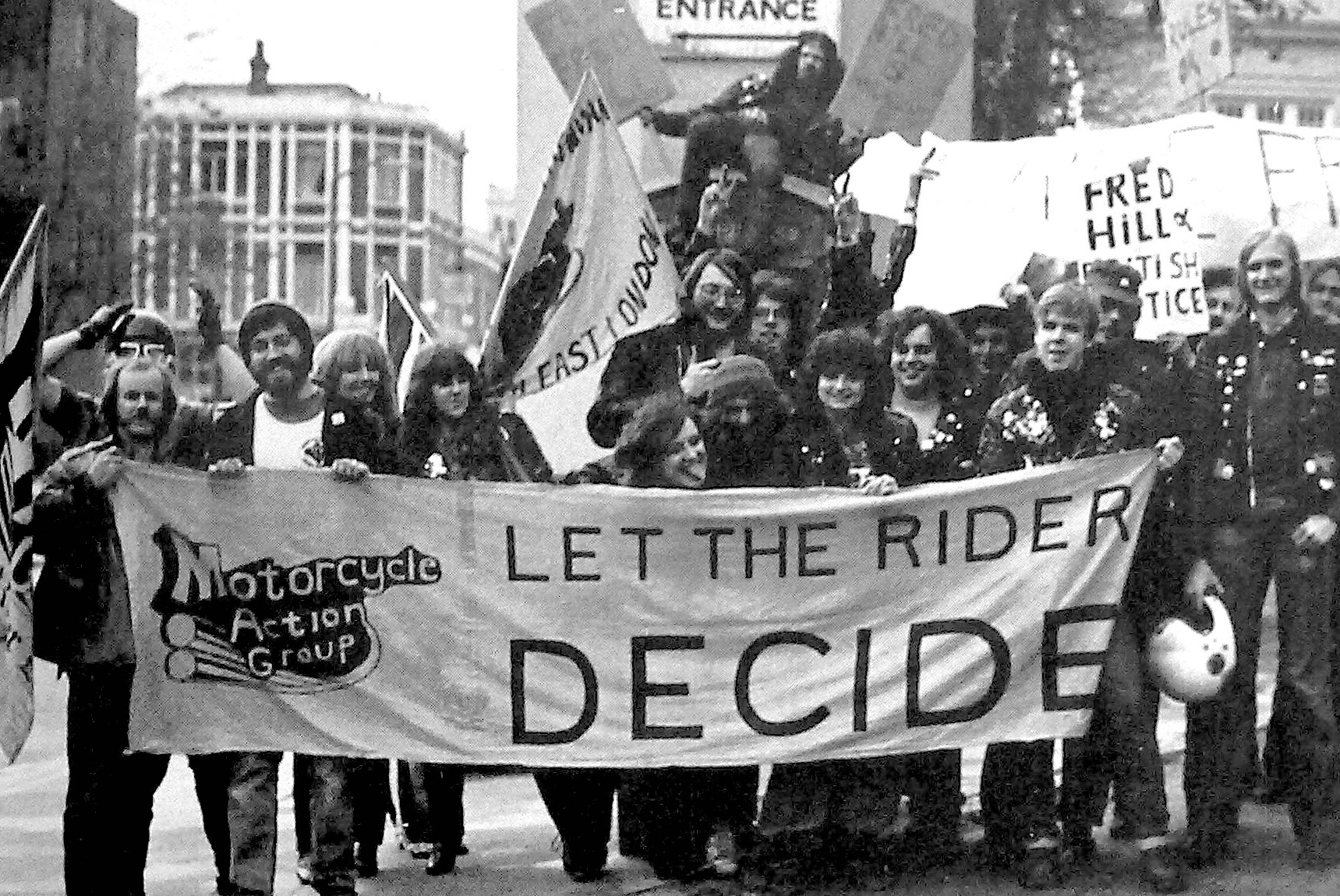 A view of motorcycle riders protesting the restrictions currently ongoing in the motorcycle community in the EU