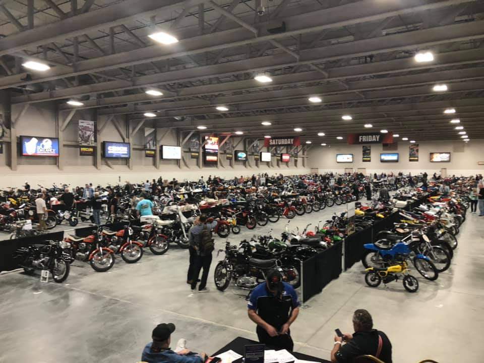 A view of the motorcycles that have gathered in anticipation of the Ramona Motorcycle Show