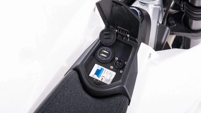 A view of the ports available on the Kollter ES1 - America's First Affordable Electric Motorcycle