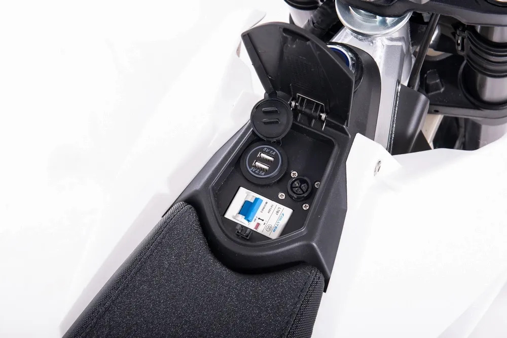 A view of the ports available on the Kollter ES1 - America's First Affordable Electric Motorcycle