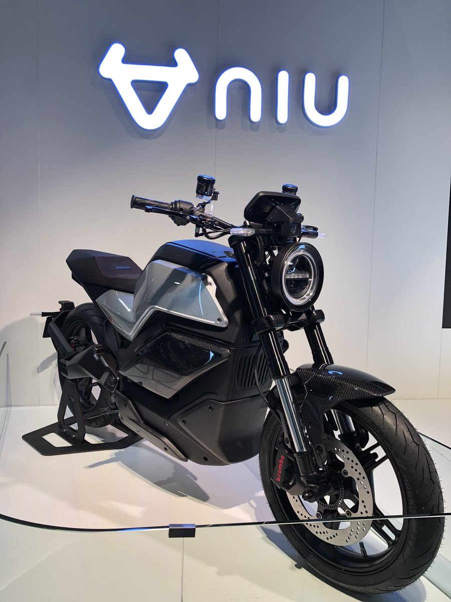 A side view of the NIU RQI electric motorcycle