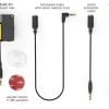 Ear3 V2 and extension cables on white background with helmet mount and adhesive