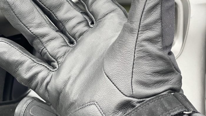 A view of Rev'it Kryptonite 2 GTX Gloves, showing the leather palms