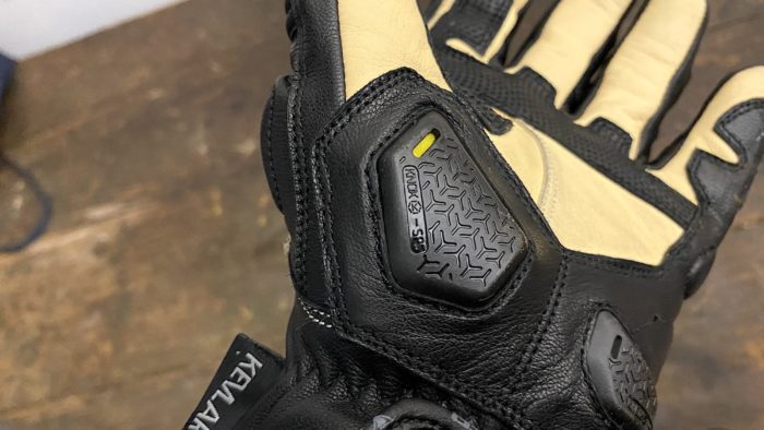 Closeup of the palm sliders on MultiTop Short gloves