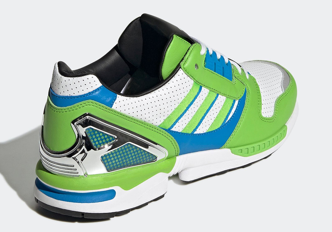 The Kawasaki X Adidas ZX 8000 from the Ninja Collection, from behind