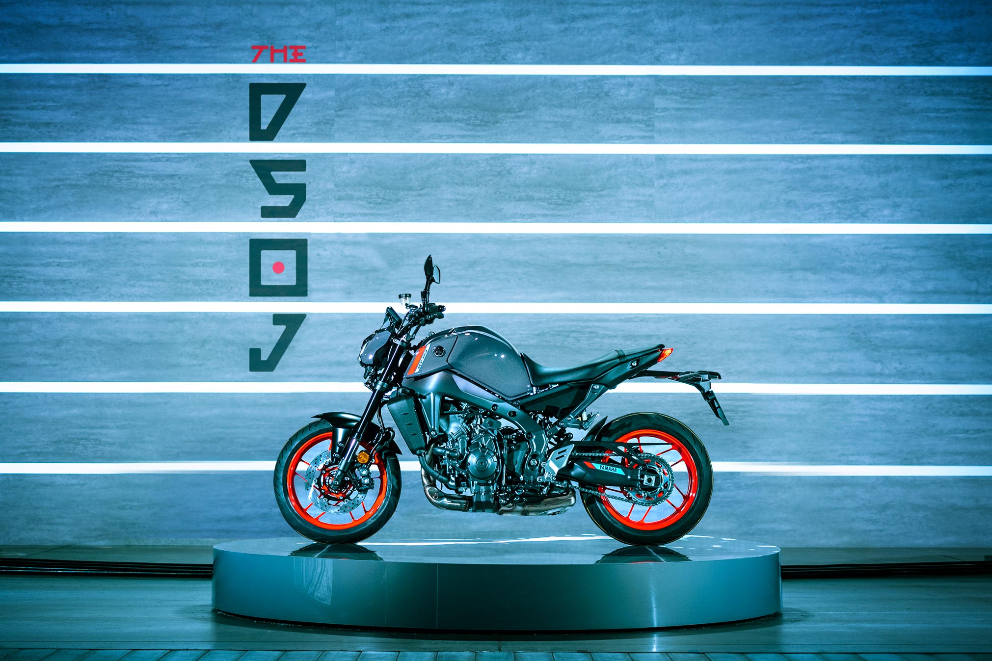 A side view of the Yamaha MT-09