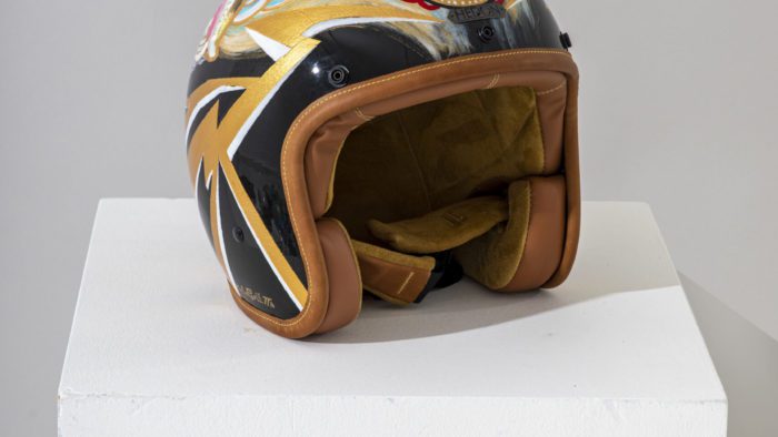 the Mo Coppoletta X DGR Helmet, up for auction in celebration of ten years of the Distinguished Gentleman's Ride