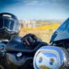 Rev'it Echo Gloves, Simpson Speed Bandit helmet, Harley Davidson 883 Sportster