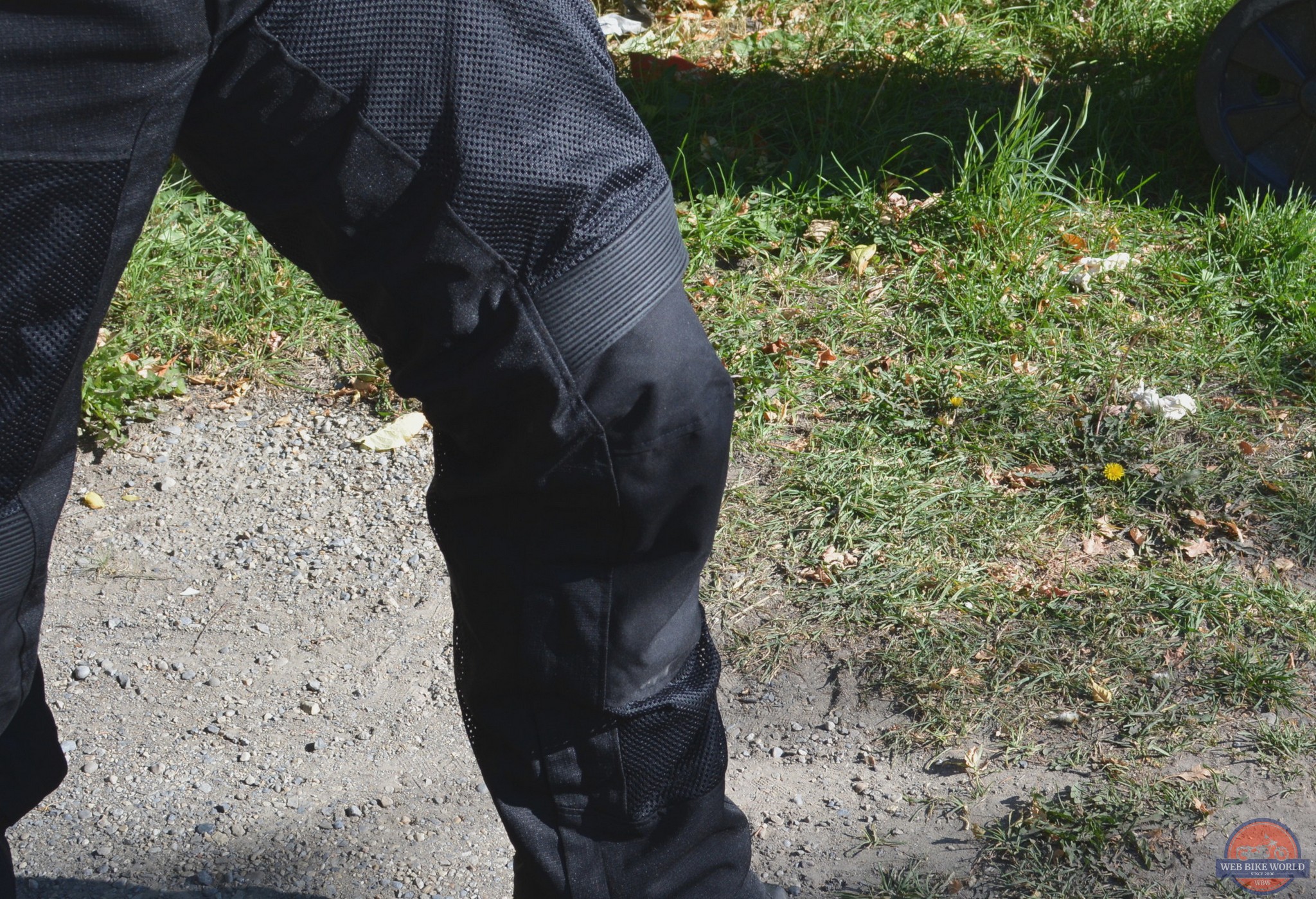 A close-up of the knee of the REV'IT! Tornado 3 Mesh Pants