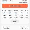 Screen shot of weather report for Newmarket on September 22nd