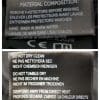Close-up of care instructions on tag for Richa Softshell WP Pants